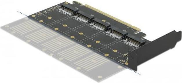 Actual product image Delock Host Bus Adapter PCI-ex16v3 - 5xM.2 Key-B, SATA