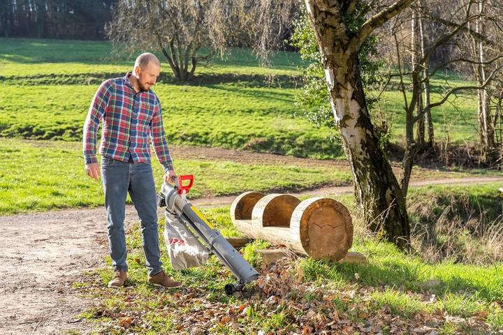 Actual product image Ikra 3-in-1 Leaf Vacuum Blower Shredder with 2 Rechargeable Batteries & Dual Charger (Rechargeable battery operated, Leaf blower, Leaf vacuums)