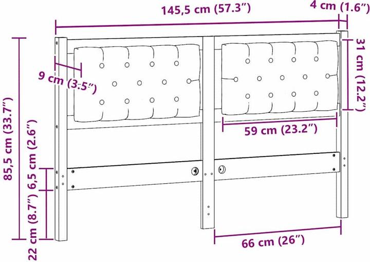 Image du produit vidaXL Kopfteil (9 x 145.50 x 85.50 cm)