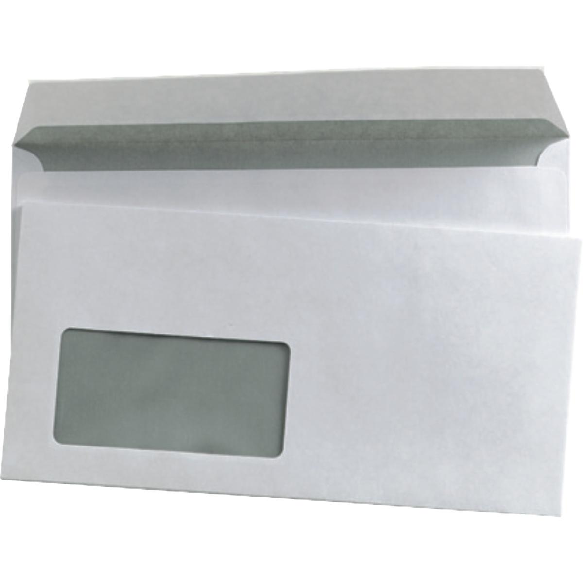 K.A.B., Briefumschlag, Briefumschläge DINlang mit Fenster haftklebend VE=1000 Stück (110 x 220 mm, 1000 x)
