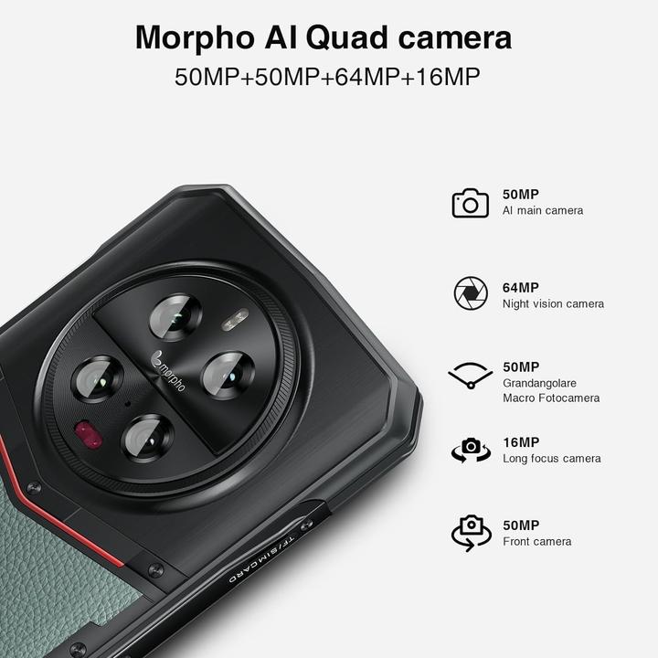 Actual product image Doogee Tri-Anti Smartphone with 5G, 2K AMOLED Display, 5150mAh Battery, 120W Fast Charging, 50MP Camera (32 GB, 6.67", 5G)