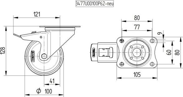 Actual product image Tente swivel castors