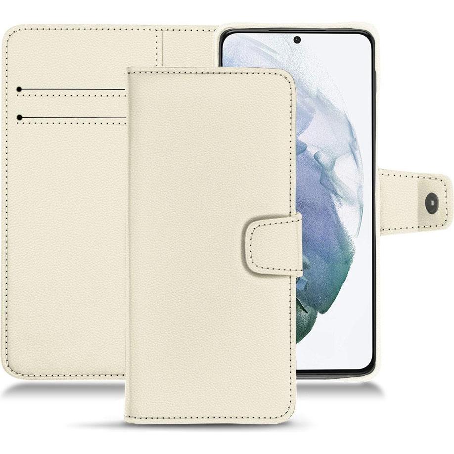 Noreve Lederschutzhülle Wallet (Samsung Galaxy S21+), Smartphone Hülle, Weiss