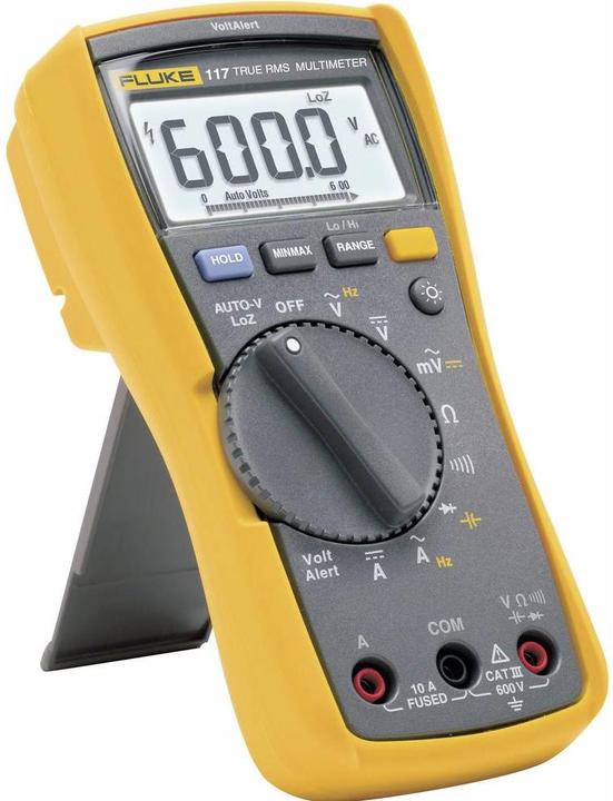 Immagine prodotto Fluke 117 Multimetro portatile calibrato (ISO) con display digitale CAT III 600 V (Conteggio (CAT III 600V)