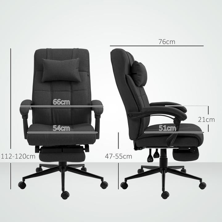 Produktbild Vinsetto Bürostuhl Polyester, Schaumstoff Schwarz