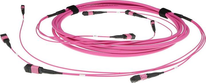 Image du produit ACT 15 mètres Multimode 50/125 OM4(OM3) polarité A câble trunk fibre avec 4 connecteurs femelles MTP/MPO (U/UTP, CAT6a, 15 m)