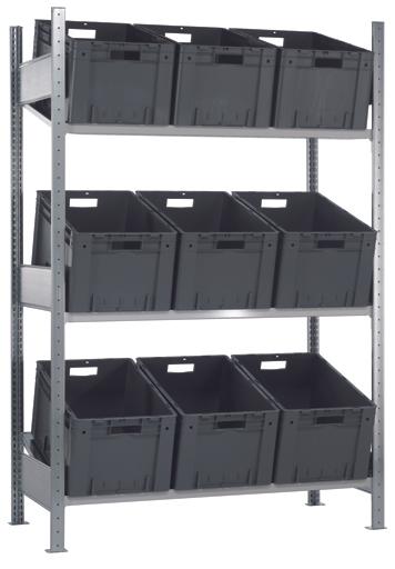 Image du produit Schulte Lagertechnik Système de rayonnage de base emboîtable MULTIplus150 avec tablettes inclinées