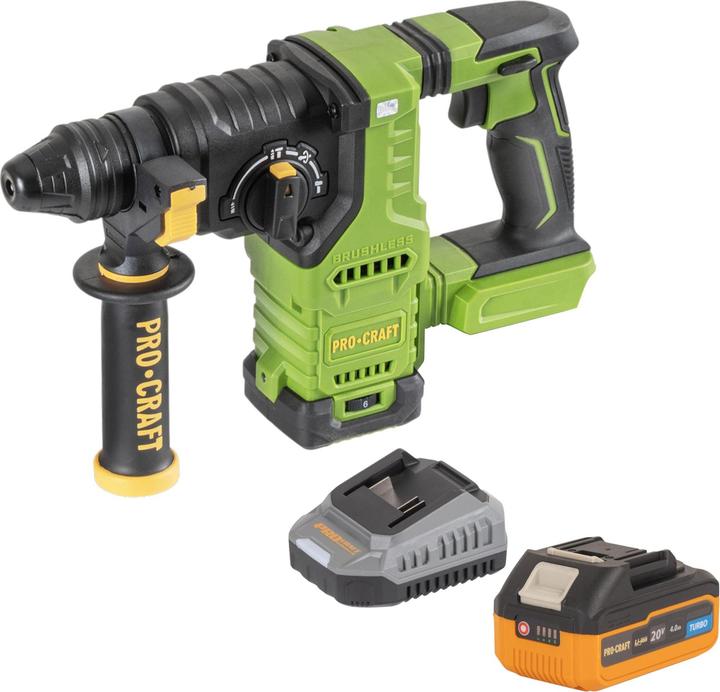 Produktbild Procraft PHA30bb Akku Bohrhammer 20 V 2,8 J SDS plus Brushless + 1x Akku 4,0 Ah + Ladegerät (Bohrhammer)