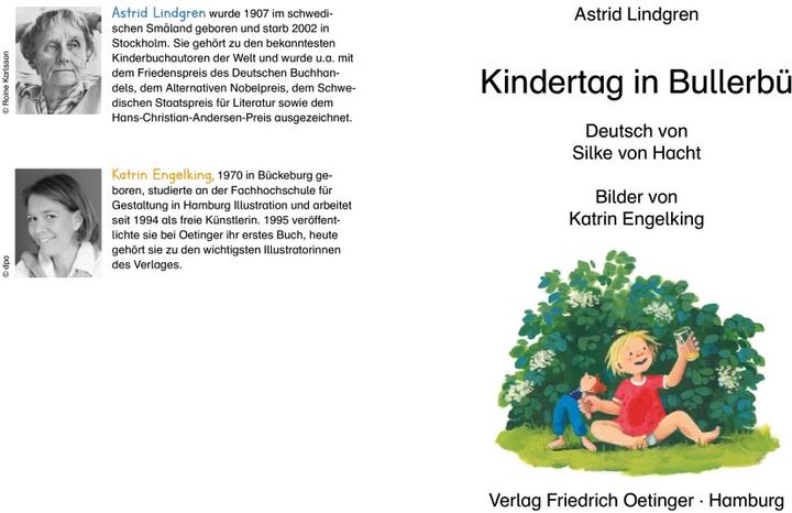 Actual product image Kindertag in Bullerbü (German, Astrid Lindgren, Katrin Angel King, Silke von Hacht, 2019)