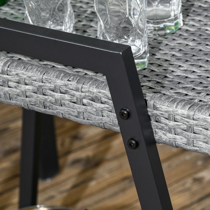 Produktbild Swisshandel24 Grillwagen BBQ-Wagen Servierwagen, 1 Ablage, PE-Rattan, 79cmx52cmx82cm, Grau