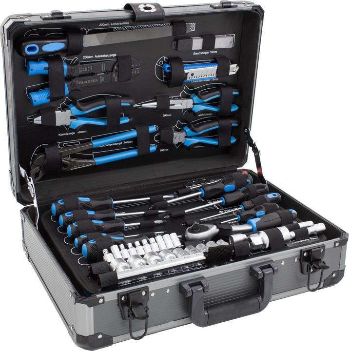 Produktbild Karcher Werkzeugkoffer 101-teilig mit Hammer, Schraubendreher, Nagelset (200 Teile) uvm. (101 Teile)