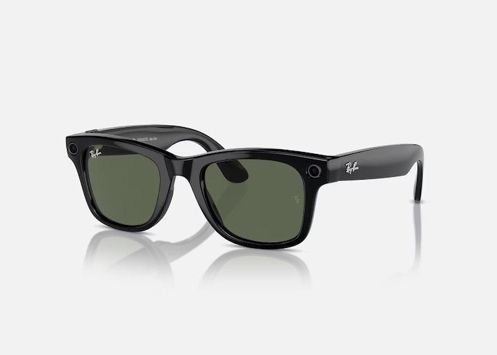 Actual product image Ray Ban Meta Wayfarer (Standard) Smart Glasses - Shiny Black/Green (Mobile)