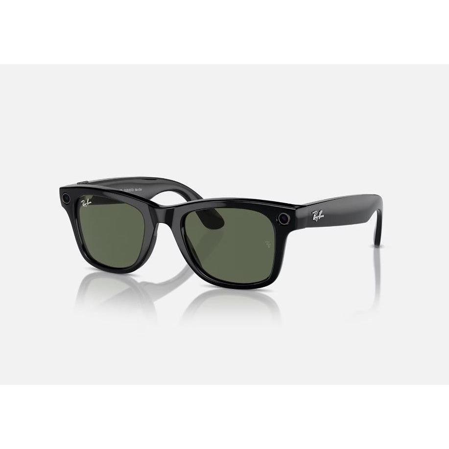 Ray Ban Meta Wayfarer (Standard) Smart Glasses - Shiny Black/Green (Mobile), AR Brille, Schwarz