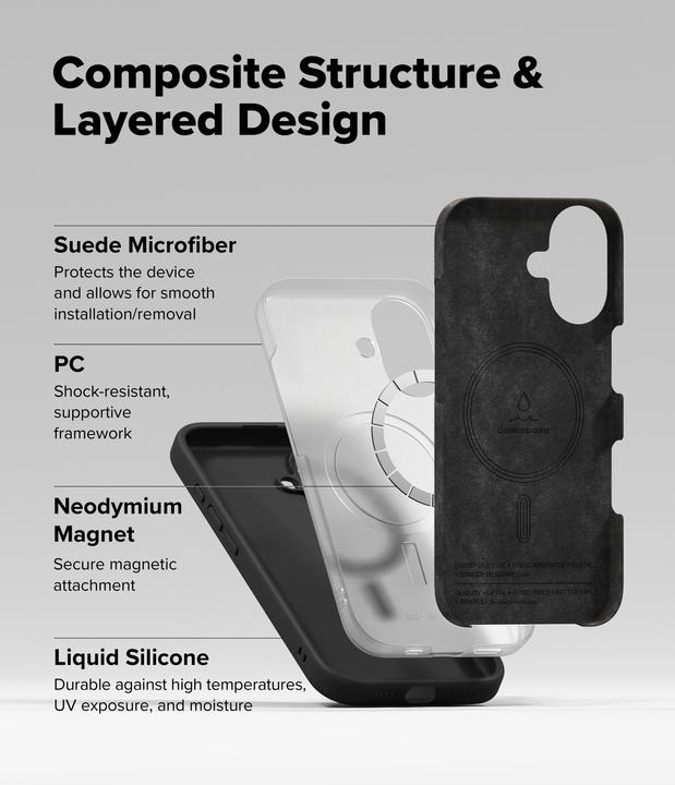 Actual product image Ringke Case for iPhone 16 Plus SILICONE MAGNETIC BLACK (Apple iPhone 16 Plus)
