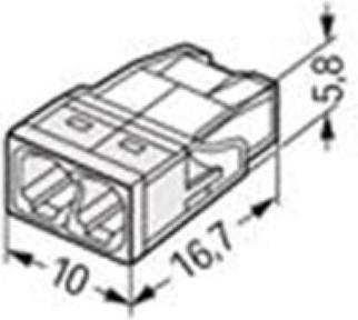 Immagine prodotto Wago CONNETTORE DI SPLITTAMENTO COMPATTO - PER CONDUTTORI SOLIDI - max. 2,5 mm² - 2-CONDUTTORI - CASA