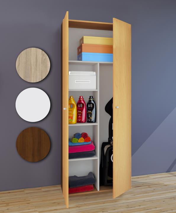 Produktbild VCM Holz Besen Putzschrank Serie Vandol mit Drehtüren (70 x 40 cm)