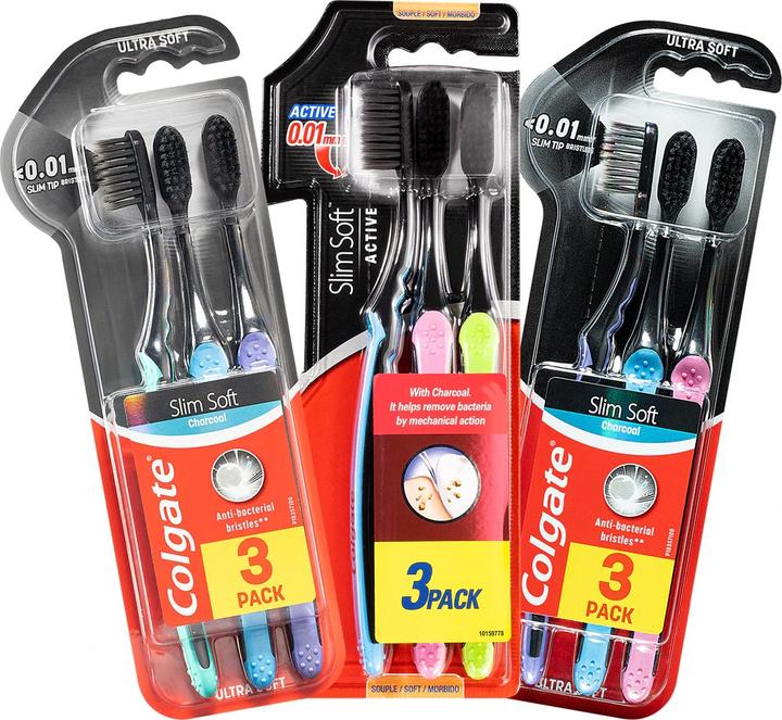Actual product image Colgate Slim Soft Charcoal (Extra soft, 3x)