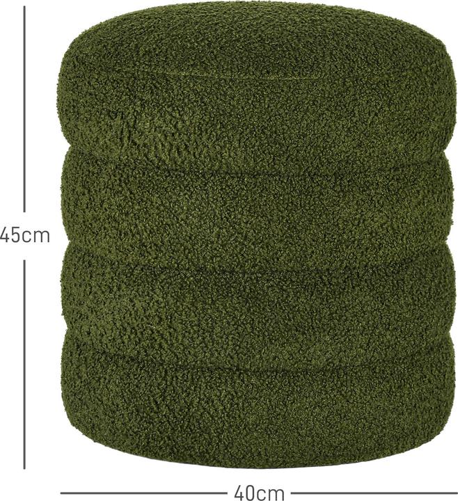 Actual product image Homcom Fusshocker Polyester, Schaumstoff Grün
