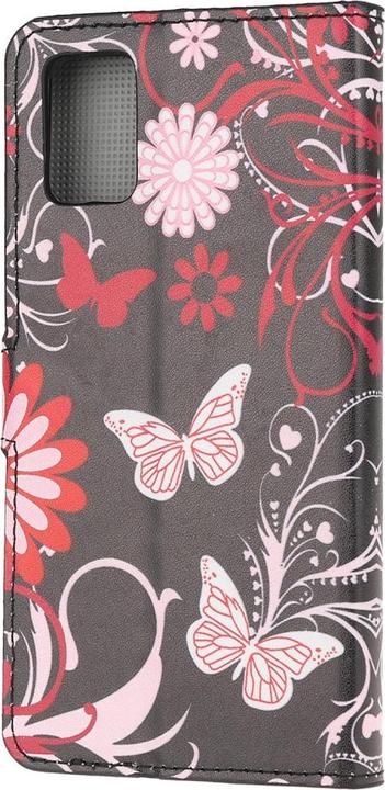 Produktbild Cover-Discount Galaxy A52 - Leder Hülle Schmetterling schwarz (Samsung Galaxy A52)