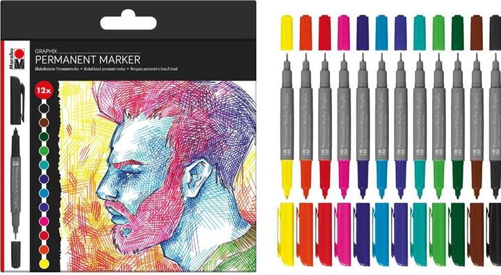 Produktbild Marabu Permanent-Marker Graphix-Set, 12 Stück (12x)