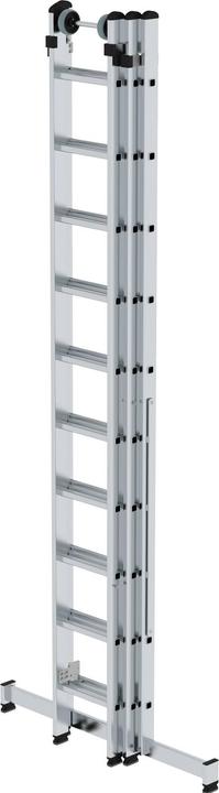 Produktbild Munk Sprossen-Mehrzweckleiter 3-teilig mit nivello-Traverse und Wandlaufrollen 3x10 Sprossen (Mehrzweckleiter, 305.50 cm)