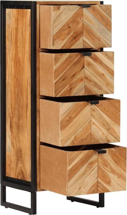 Produktbild vidaXL Badschrank Akazie und Eisen (40 x 30 x 100 cm)