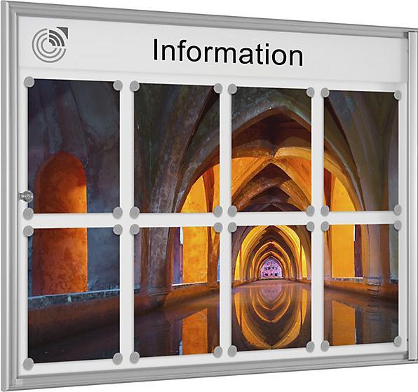 Actual product image kaiserkraft Display case for indoor use (Magnet board, 98.50 x 76 cm)