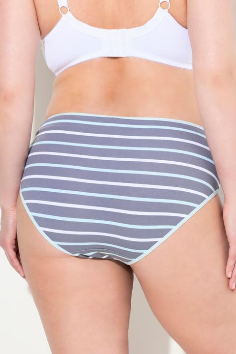 Produktbild Ulla Popken Midislips, 5er-Pack, Ringel/einfarbig (62)