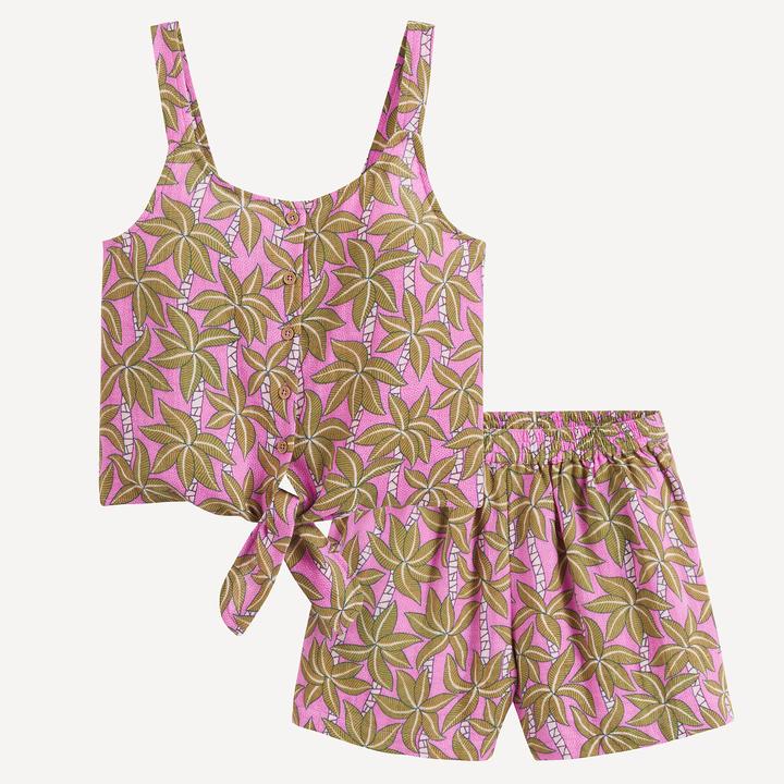 Actual product image La Redoute Collections Zweiteiliges Set aus Top und Shorts mit Palmenprint (164)