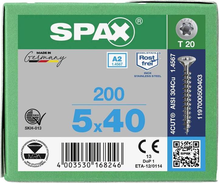 Produktbild Spax A2 Senkmultikopf T-Star Plus T20 Vollgewinde (200 Schrauben pro Stück)