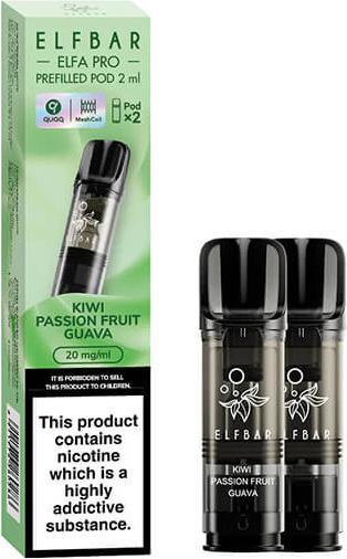 Produktbild Elfbar Elf Bar ELFA Pro Prefilled Pod (2 x 2ml) Passionfruit Kiwi Guava FR (Kiwi, Passionsfrucht)