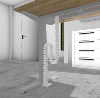 Produktbild BMB Beschläge BMB FLEXIT RT 2, Kabelführung für höhenverst. Arbeitsplätze (Kabelkanal)