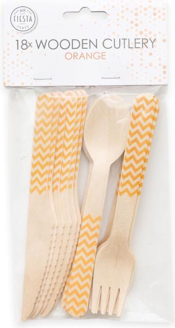 Actual product image Globos Europe Holzbesteck Orange, 18 Stk. (18x)