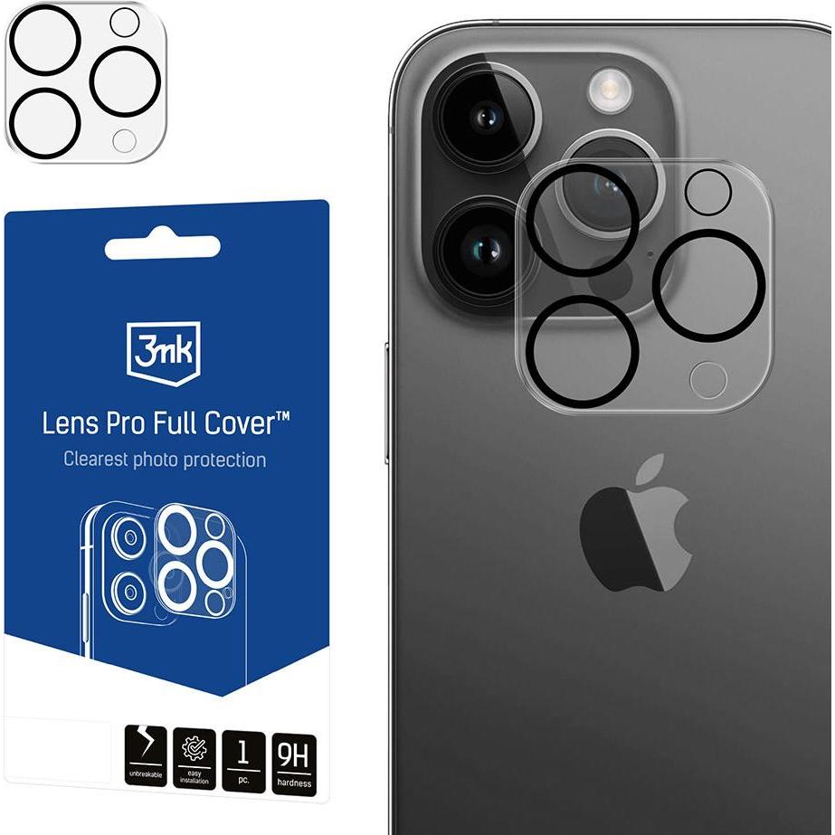 3MK Lens Pro Full Cove iPhone 11 Pro/11 Pro Max Szkło hartowane na obiektyw aparatu z ramką montażow (1 Stück, Apple iPh...