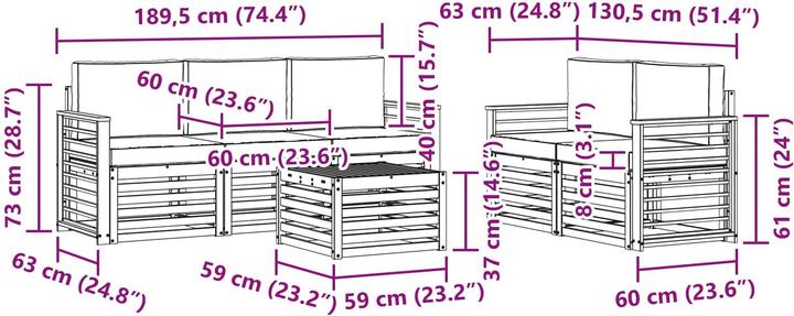 Produktbild vidaXL Outdoor-Sofa