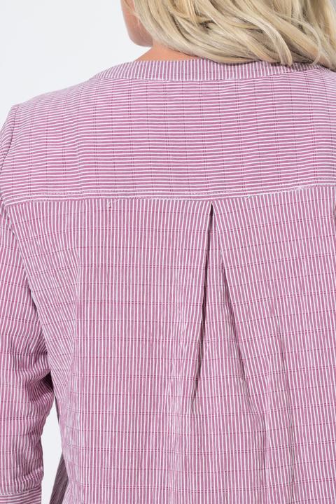 Actual product image Ulla Popken Textured Stripe Pintuck Blouse (68)
