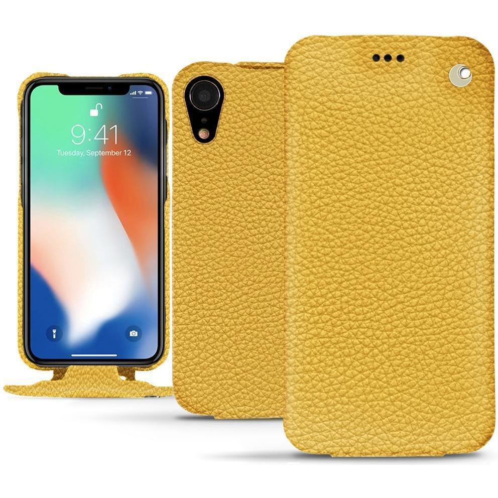 Noreve Lederschutzhülle vertikal (Apple iPhone XR), Smartphone Hülle, Orange