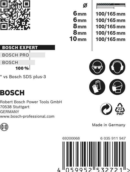 Productafbeelding Bosch Professional Zubehör EHammer boren set (6, 8, 10 mm)