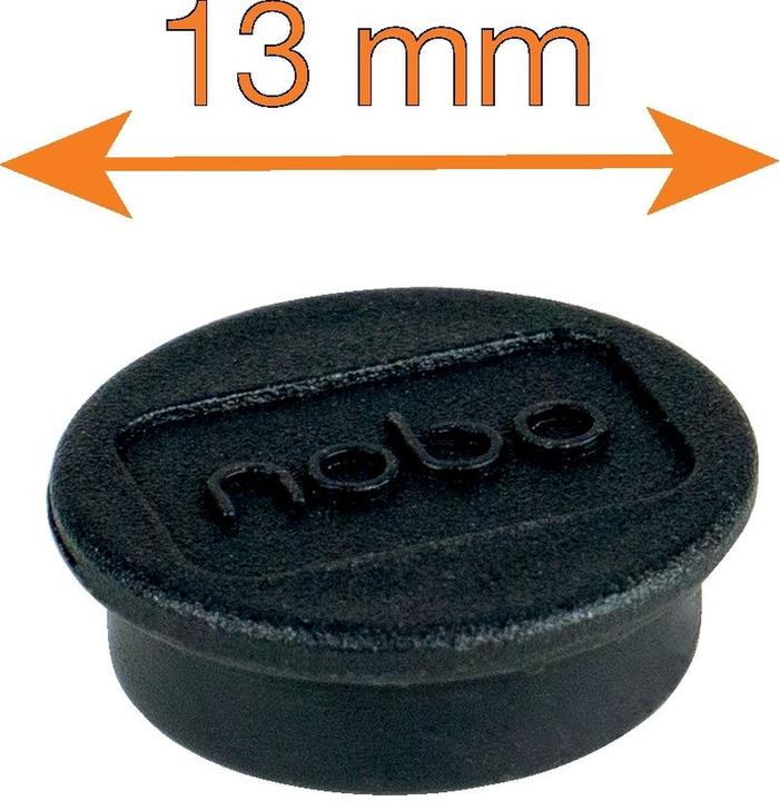 Actual product image Nobo Magnet round 13mm 1915284 black 10 pieces (10 x)