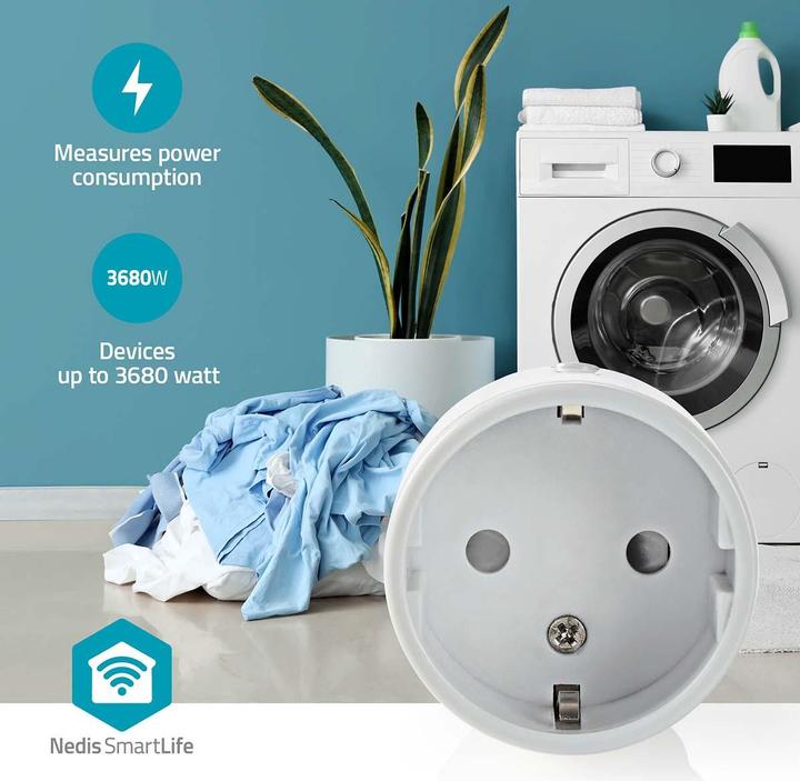 Actual product image Nedis WLAN Smartplug (WIFIP110FWT) - Energy monitoring, Schuko type F, 10 A
