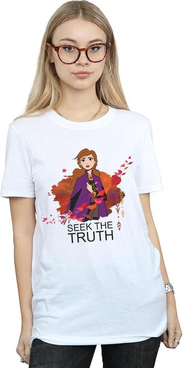 Actual product image Disney Womens/Ladies Frozen 2 Anna Seek The Truth Wind Cotton Boyfriend T-Shirt (S)