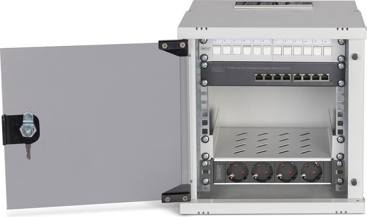 Produktbild Digitus 10" Netzwerk-Set, 6HE Wandgehäuse und Zubehör, gr SOHO PRO Version (6 HE, 10 Zoll Rack)