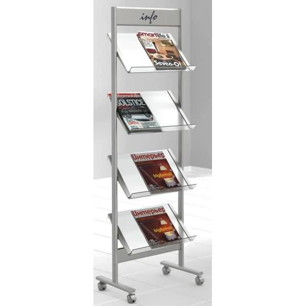 Thumbnail - Kerkmann, Prospektständer, Prospektregal Ecoline silber DIN A4 8 Fächer (A4)