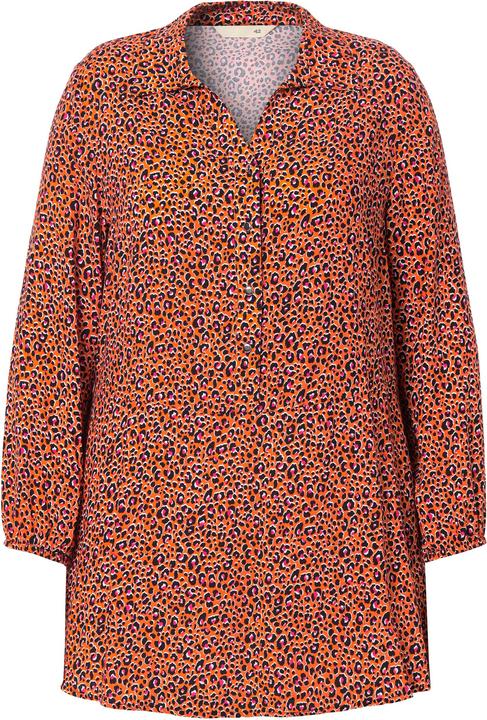 Produktbild Miamoda Bluse, A-Linie, Leomuster, Saum-Volant, Langarm (50)