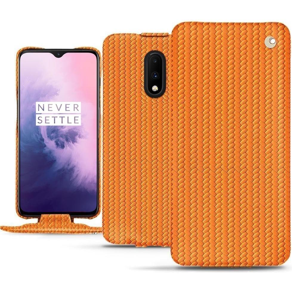 Thumbnail - Noreve Lederschutzhülle vertikal (OnePlus 7), Smartphone Hülle, Orange