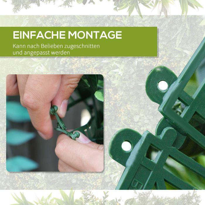 Immagine prodotto Swisshandel24 12 pezzi pianta artificiale siepe da parete 50x50 cm Protezione UV Schermo per la privacy Design a (50 cm)