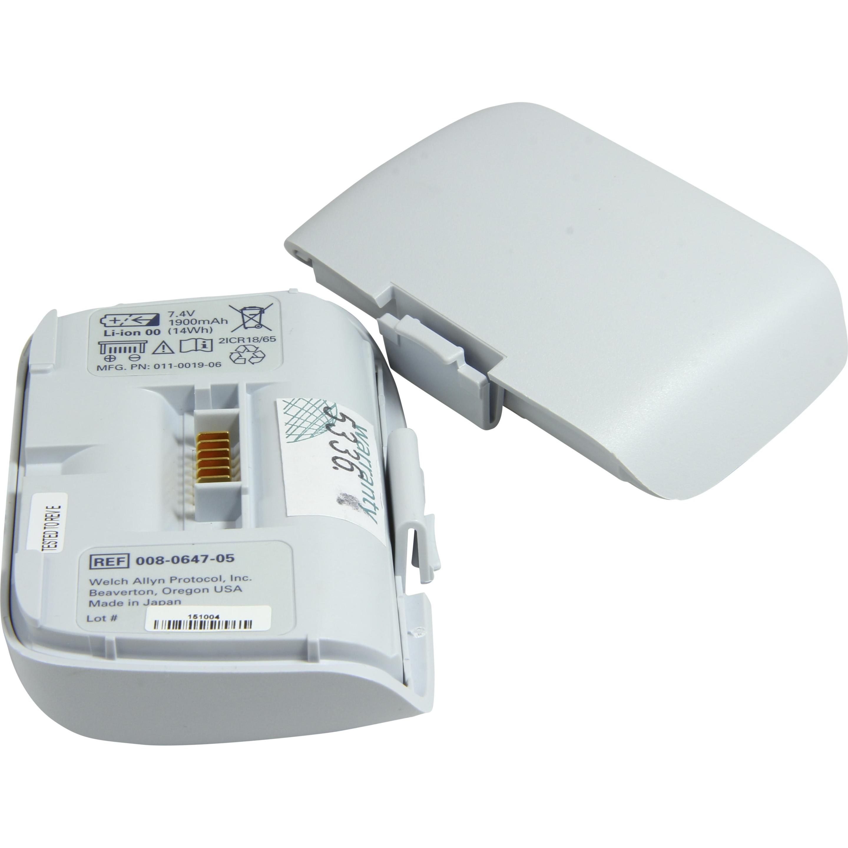 AccuCell Akku Welch Allyn Micropaq 2 EA (2 Stk., Gerätespezifisch, 1900 mAh, Akku), Akku Ladegerät