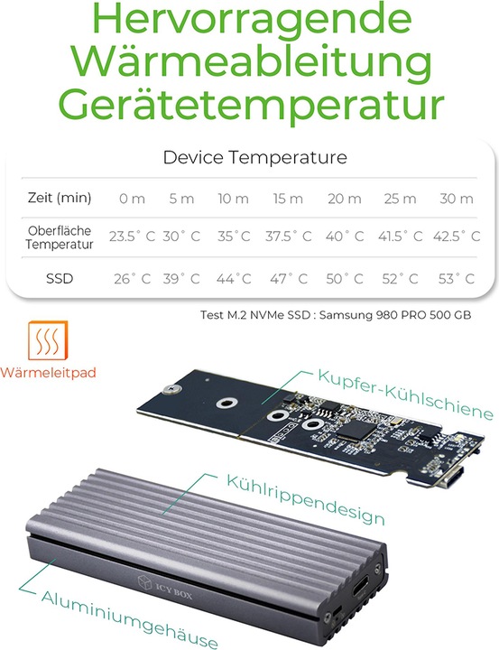 Productafbeelding Icy Box IB-1817M-C31 (M.2 2230, M.2 2242, M.2 2260, M.2 2280, M.2)