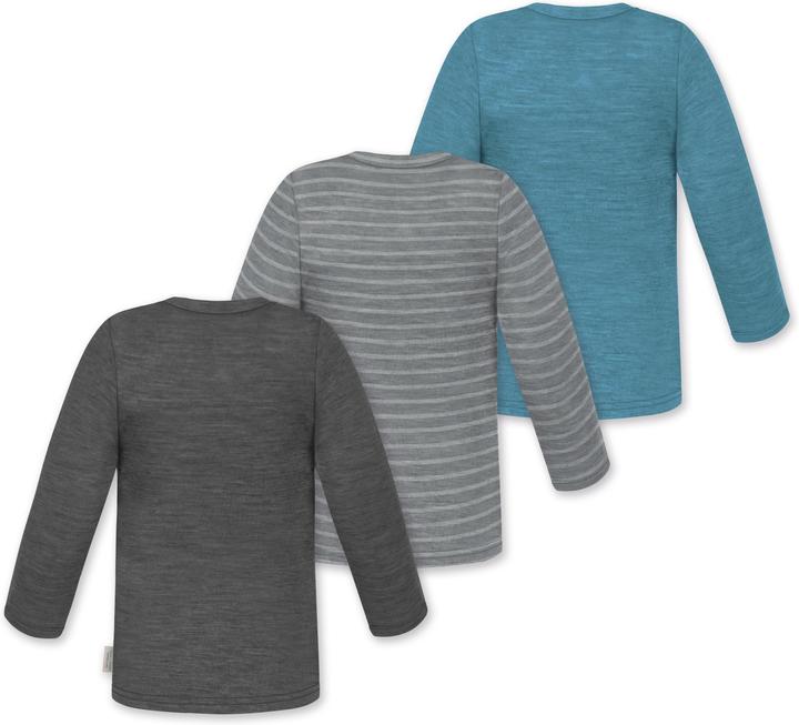 Image du produit Normani Lot de 3 manches longues bébé mérinos "Taupo" - 9475 (74, 80)