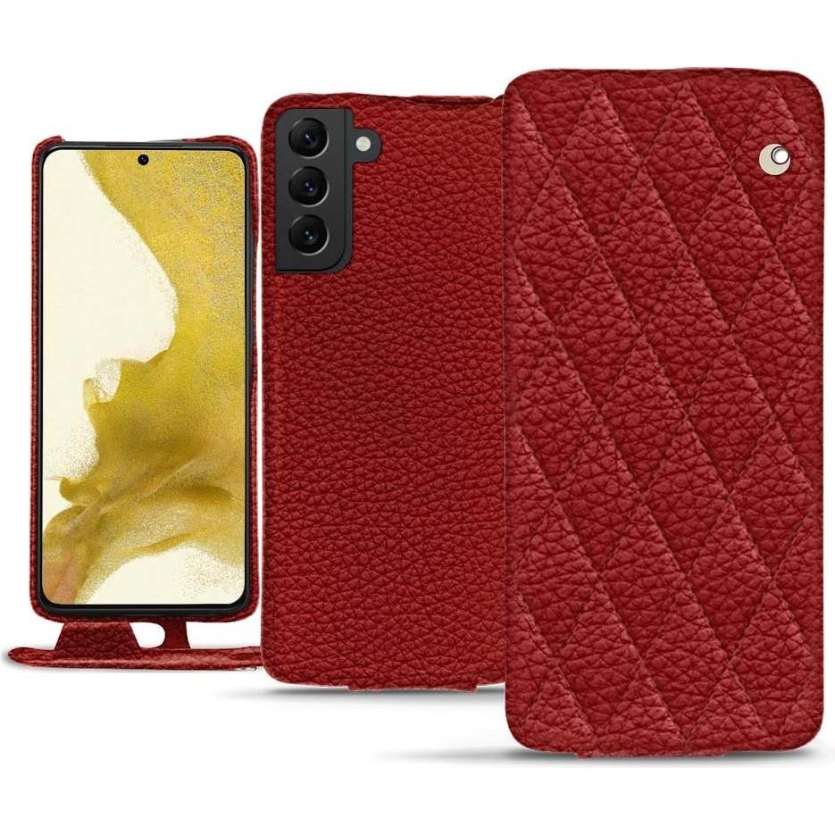 Noreve Lederschutzhülle vertikal (Samsung Galaxy S22), Smartphone Hülle, Rot